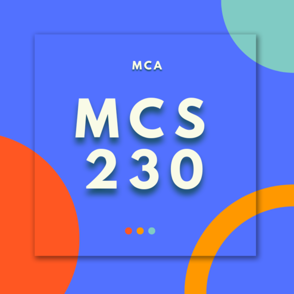 MCS-230: Digital Image Processing and Computer Vision (MCA)