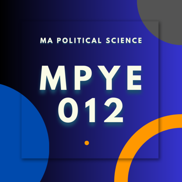 MPYE012; MA. POLITICAL. SCIENCE