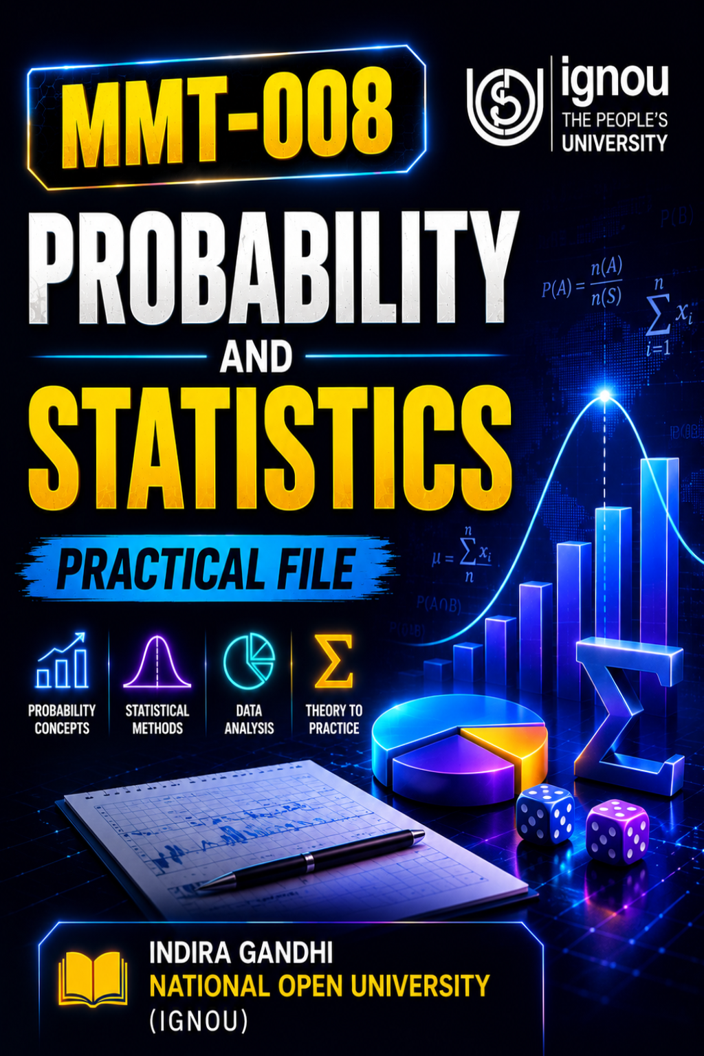 IGNOU MMT-008 Probability and Statistics Practical File PDF | Solved Practical File (Latest Edition)