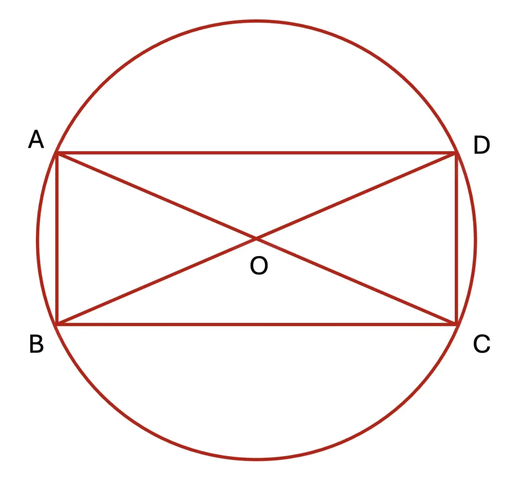 Rectangle ABCD inscribed in a circle