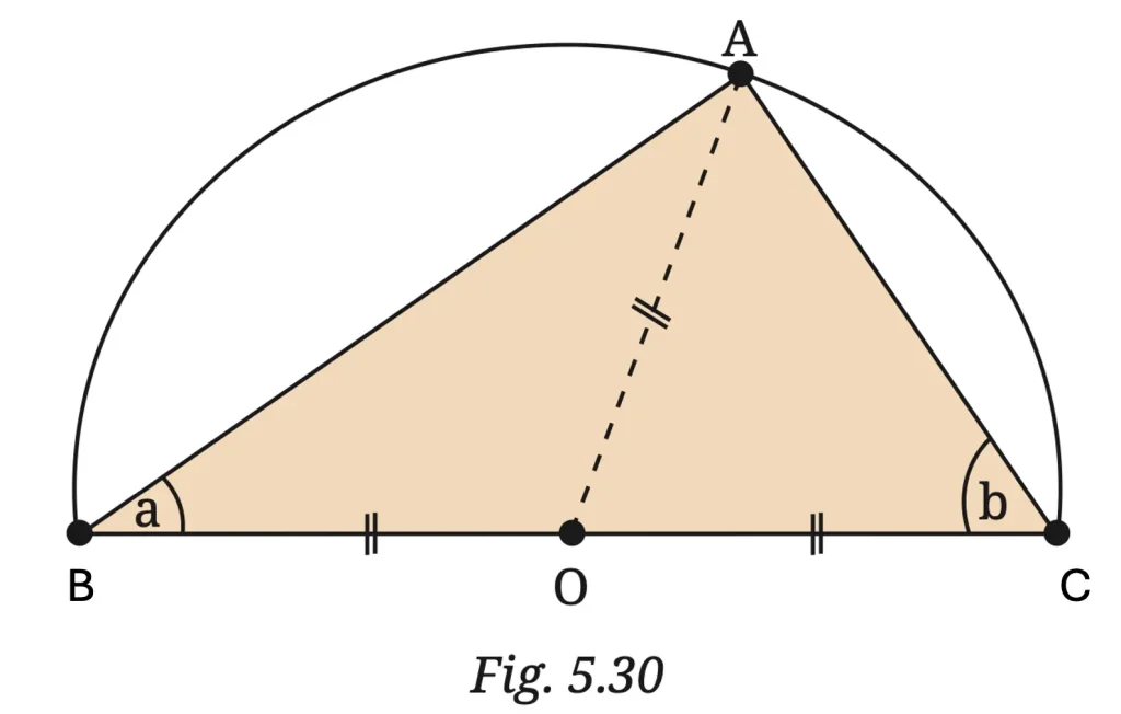 Solution figure &mdash; angle in a semicircle